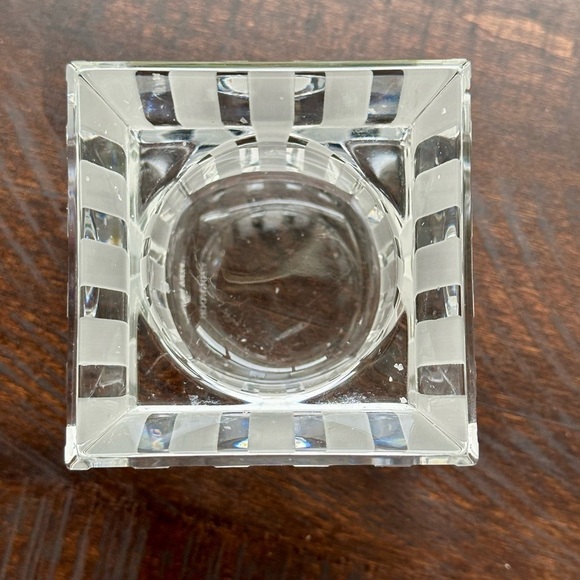 Vera Wang Wedgwood Vintage Crystal Votive Candle Holder 3.5” Modern Stripe - Picture 6 of 7